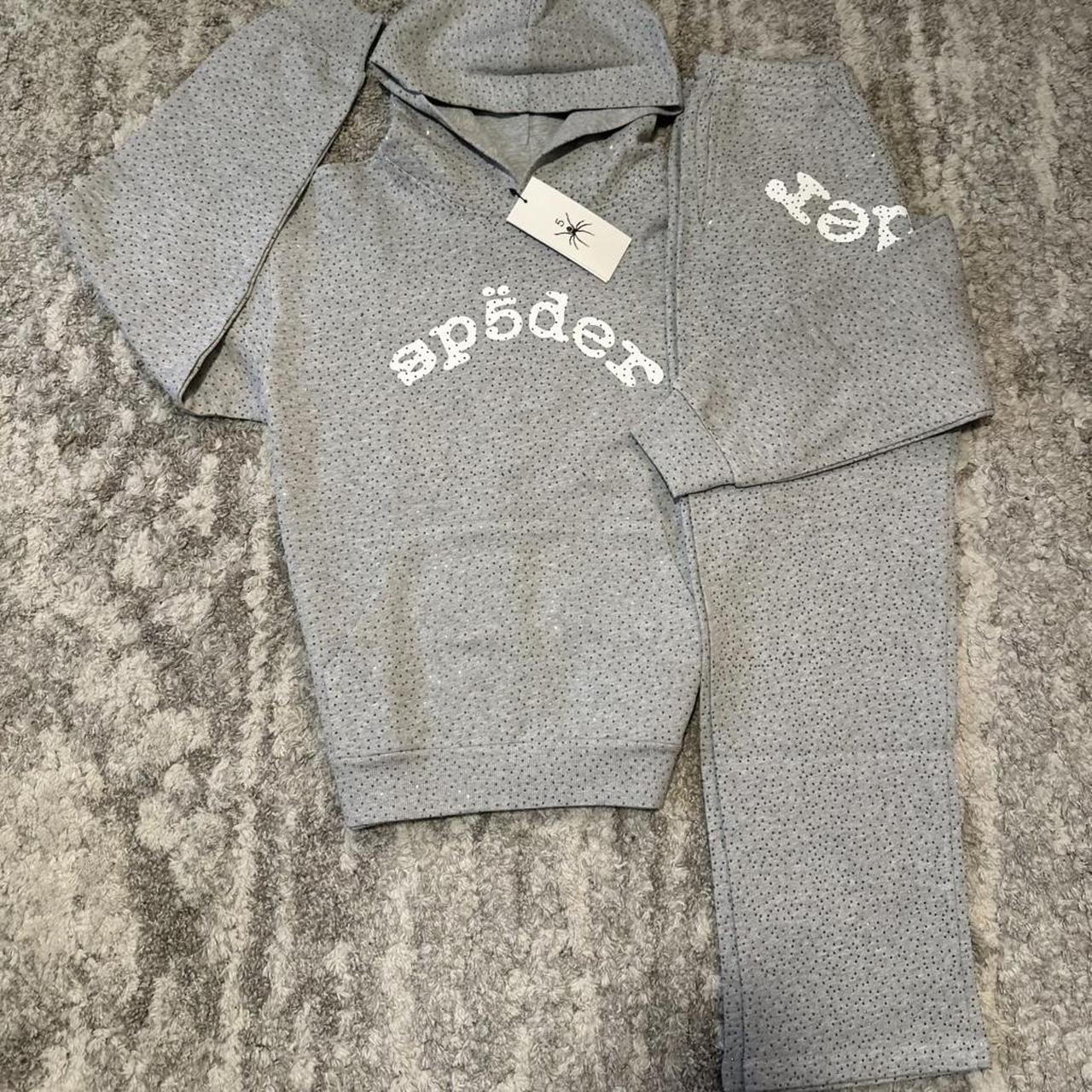 Grey Rhinestone Sp5der Set