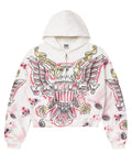 Vale Forever Flag Zip Up ‘White and Red’