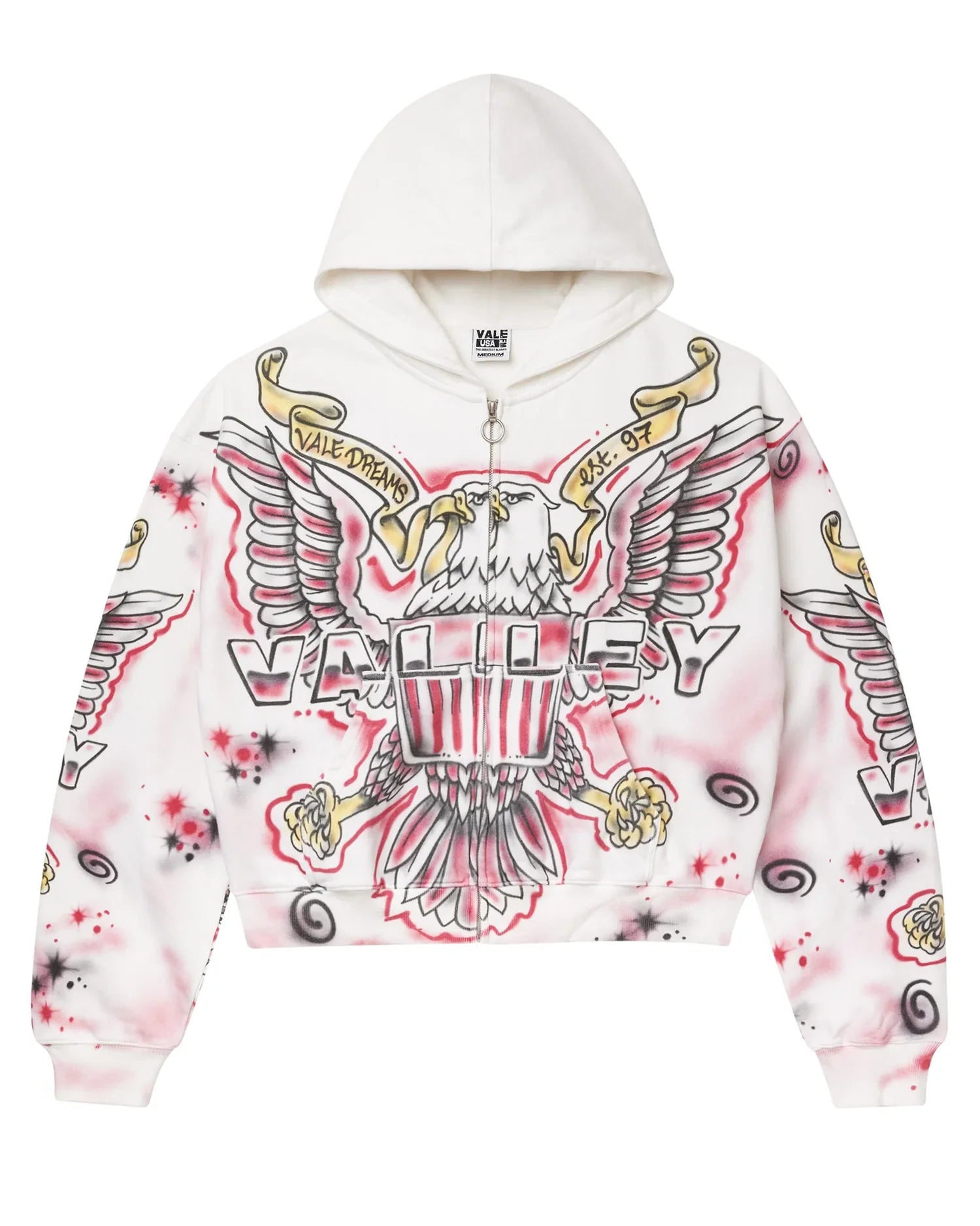 Vale Forever Flag Zip Up ‘White and Red’